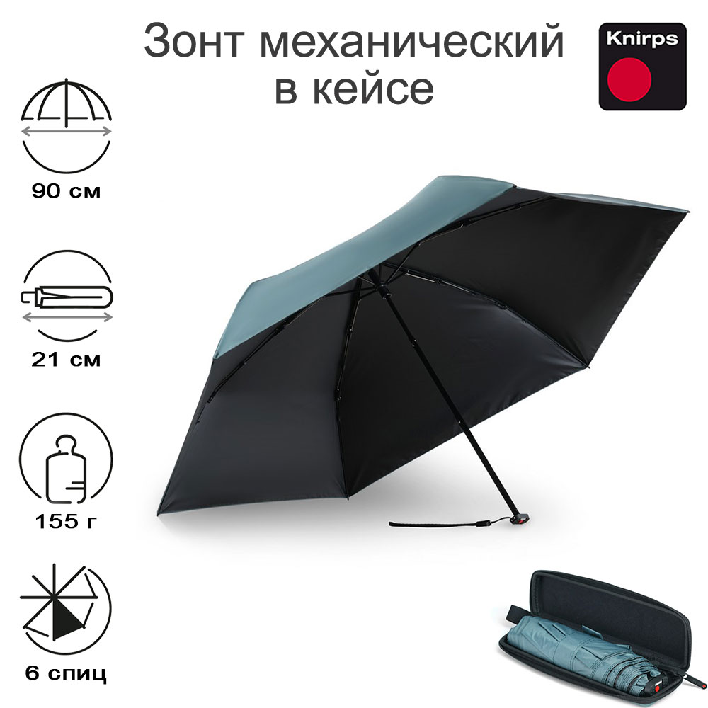 Зонт Knirps механический в кейсе X4U Ultra Light Slim Manual CACTUS WITH HEATSHIELD 95 6030 88682