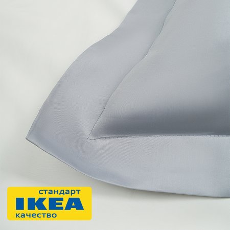 Наволочка ПЕРСЕЯ (ИКЕА ПЕРСИЯ) 50x70 с ушками, светло-серый однотонный, сатин KL-25369874. Интернет магазин Гранд Багаж 