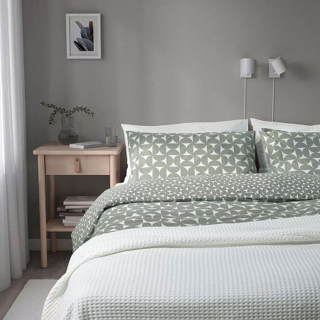 Наволочки 2 шт ЭНЕЙЛИКА (ИКЕА ÄNGSNEJLIKA) 50x70, серо-зеленый, перкаль KL-6735169. Интернет магазин Гранд Багаж 