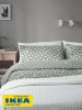 Пододеяльник 2-сп., 2 наволочки ЭНЕЙЛИКА (ИКЕА ÄNGSNEJLIKA) 200x200/50x70, серо-зеленый, перкаль KL-30670569. Интернет магазин Гранд Багаж 