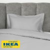 Пододеяльник 1,5-сп., наволочка с ушками ПЕРСЕЯ (ИКЕА ПЕРСИЯ) 150x200/50x70, светло-серый однотонный, сатин, лиоцелл KL-77738947. Интернет магазин Гранд Багаж 
