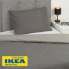 Пододеяльник 1,5-сп., наволочка САНТАЛИЯ (ИКЕА STRANDTALL) 150x200/50x70, серый, перкаль KL-50235693. Интернет магазин Гранд Багаж 
