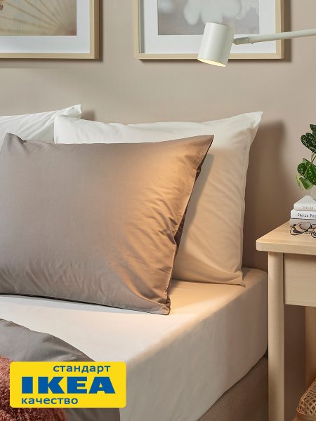 Простыня на резинке УЛЬВИДОРО (ИКЕА УЛЛЬВИДЕ) 120x200, белый, поплин KL-10345346. Интернет магазин Гранд Багаж 