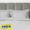 Пододеяльник 2-сп., 2 наволочки с ушками ПЕРСЕЯ (ИКЕА ПЕРСИЯ) 200x200/50x70, светло-серый однотонный, сатин, лиоцелл KL-77738929. Интернет магазин Гранд Багаж 