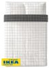 Пододеяльник 2-сп., 2 наволочки ВИТКЛЕВЕР (ИКЕА VITKLÖVER) 200x200/50x70, белый/серый KL-10565896. Интернет магазин Гранд Багаж 