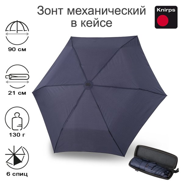 Зонт Knirps механический X4U в кейсе NAVY 95 6030 1201