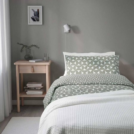 Наволочка ЭНЕЙЛИКА (ИКЕА ÄNGSNEJLIKA) 50x70, серо-зеленый, перкаль KL-367569. Интернет магазин Гранд Багаж 