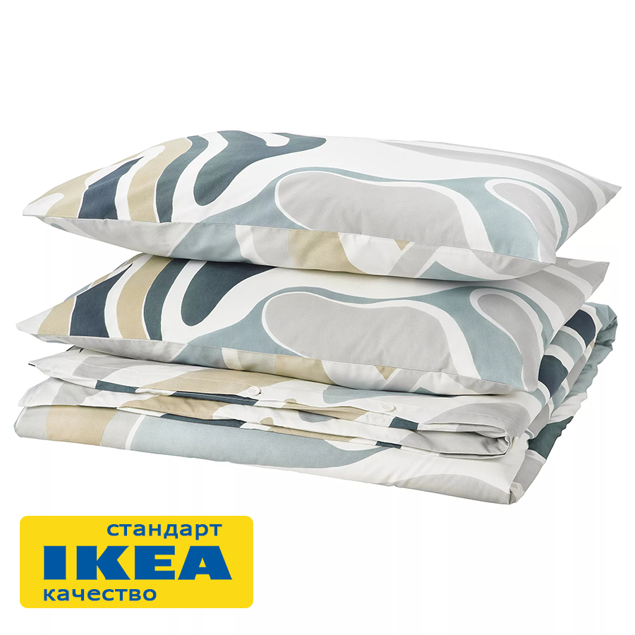 Пододеяльник 2-сп., 2 наволочки МИГЛАСВИЯ (ИКЕА MYGGLASVINGE) 200x200/50x70, тропическая пастель, перкаль KL-97523105 Пододеяльник 2-сп., 2 наволочки МИГЛАСВИЯ (ИКЕА MYGGLASVINGE) 200x200/50x70, тропическая пастель, перкаль KL-97523105