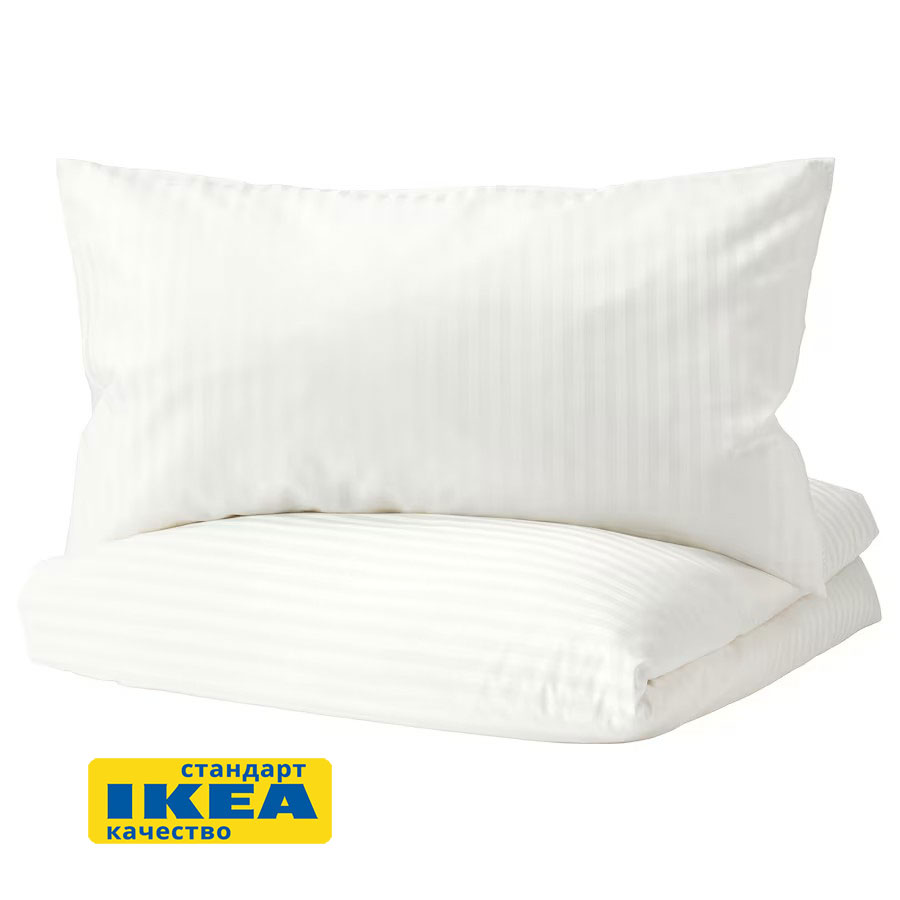 Пододеяльник 1,5-сп., наволочка НАТЕСМИО (ИКЕА НАТТЭСМИН) 150x200/50x70, белый страйп, сатин KL-60337179 Пододеяльник 1,5-сп., наволочка НАТЕСМИО (ИКЕА НАТТЭСМИН) 150x200/50x70, белый страйп, сатин KL-60337179