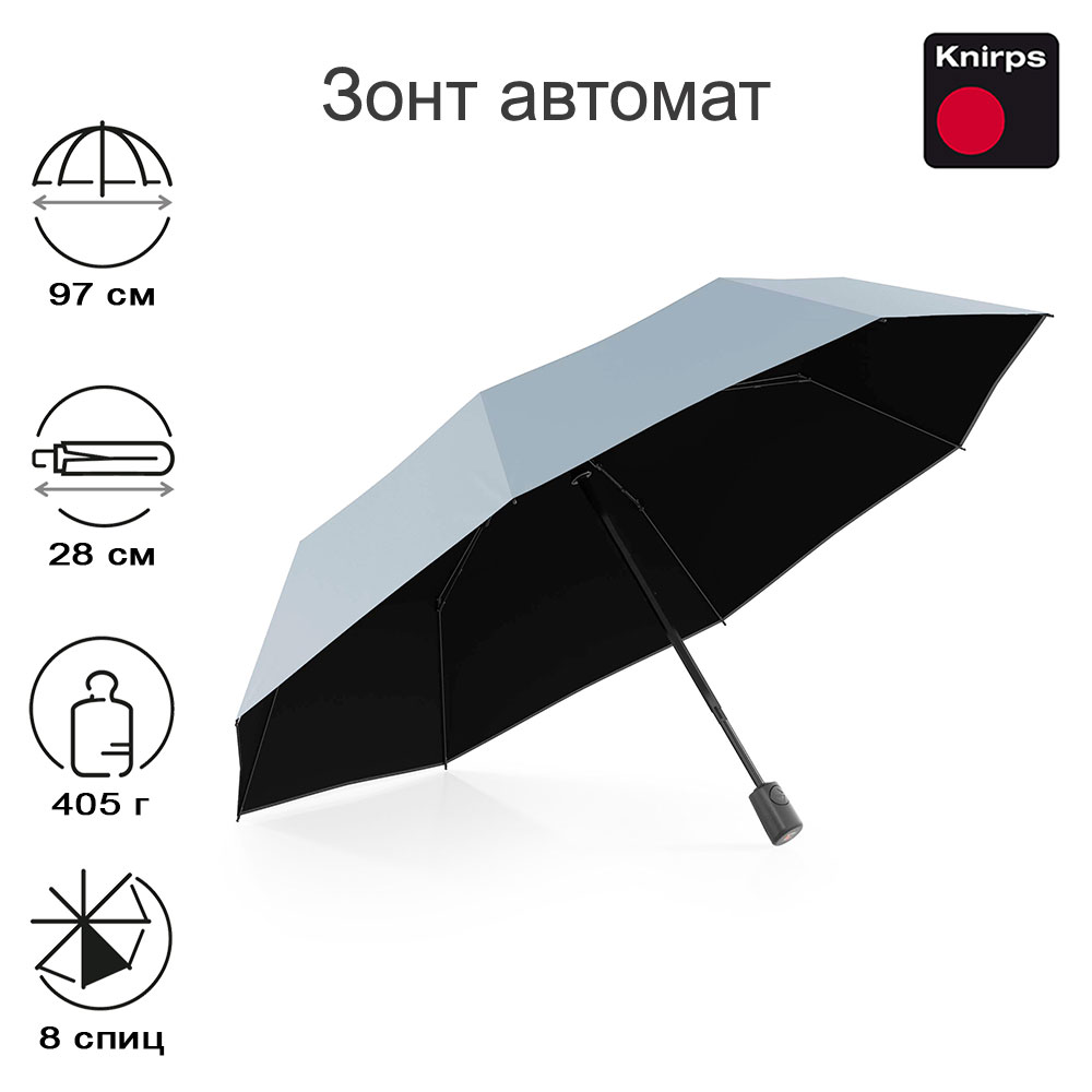 Зонт Knirps автомат A.200 Medium Duomatic FOG WITH BLACK COATING 95 7201 88082