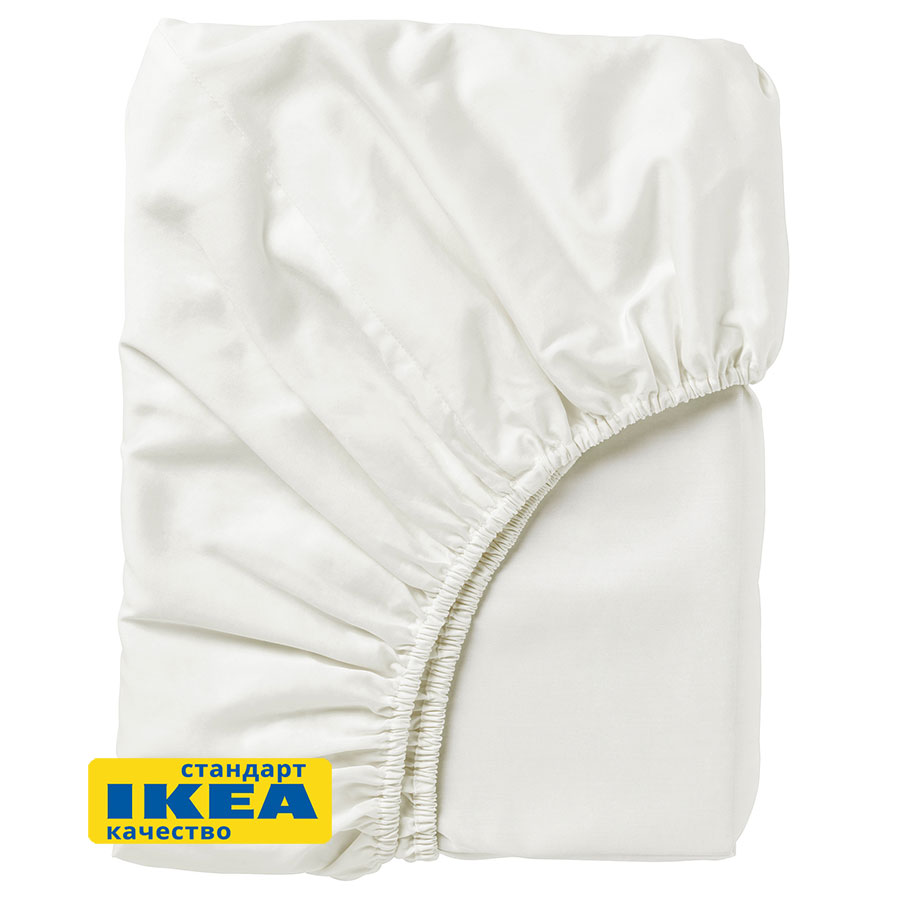 Простыня на резинке НАТЕСМИО (ИКЕА НАТТЭСМИН) 160x200, белый, сатин KL-60349455 Простыня на резинке НАТЕСМИО (ИКЕА НАТТЭСМИН) 160x200, белый, сатин KL-60349455