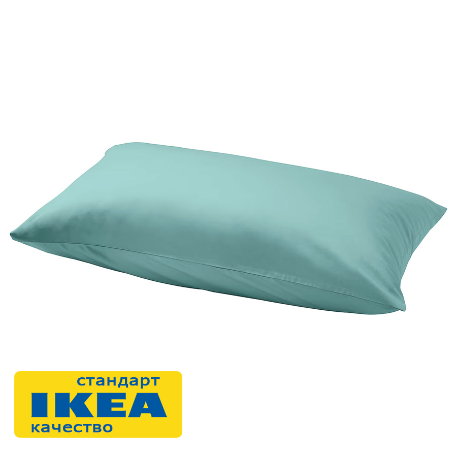 Наволочка НАТЕСМИО (ИКЕА НАТТЭСМИН) 50x70, серо-бирюзовый, сатин KL-30486627