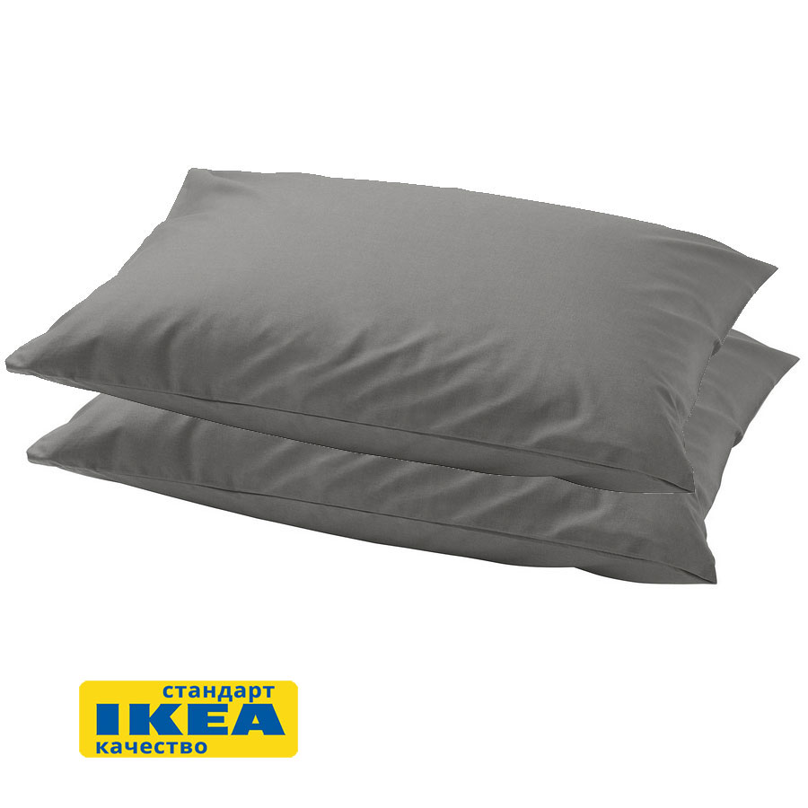 Наволочки 2 шт УЛЬВИДОРО (ИКЕА УЛЛЬВИДЕ) 50x70, серый, поплин KL-80442751
