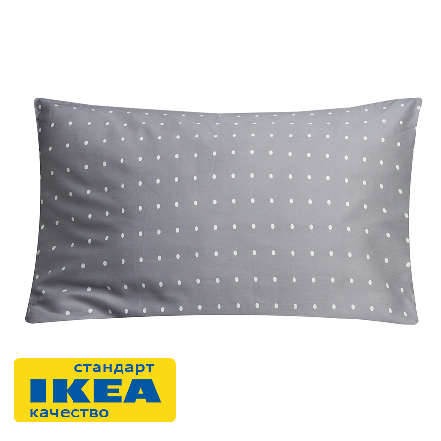 Наволочка КРАСУЛЯ (ИКЕА КРАССУЛА) 50x70 без ушек, серый, сатин KL-30256982