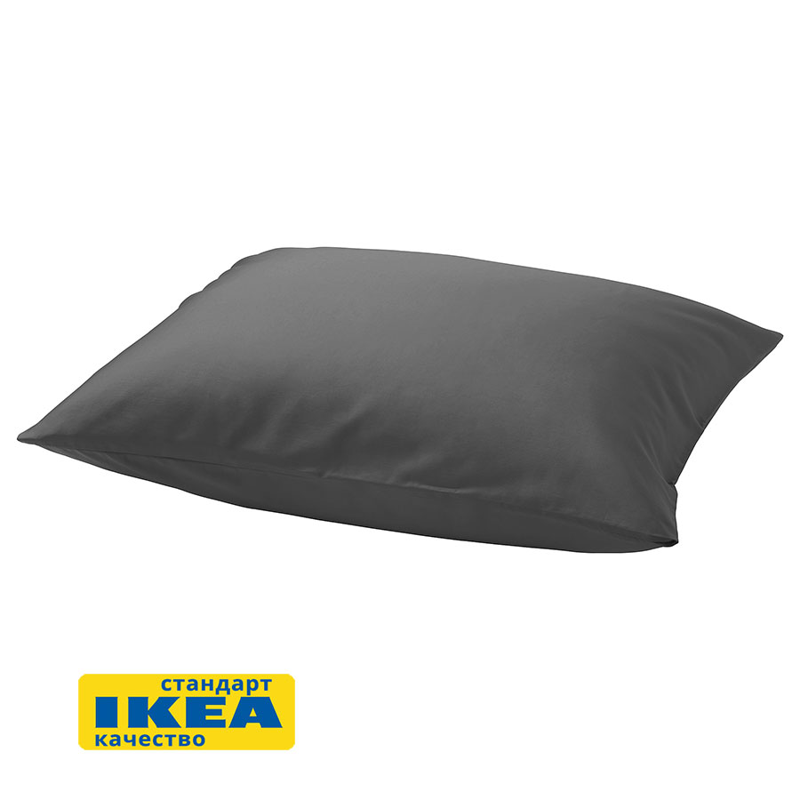 Наволочка НАТЕСМИО (ИКЕА НАТТЭСМИН) 50x70, темно-серый, сатин KL-80442706