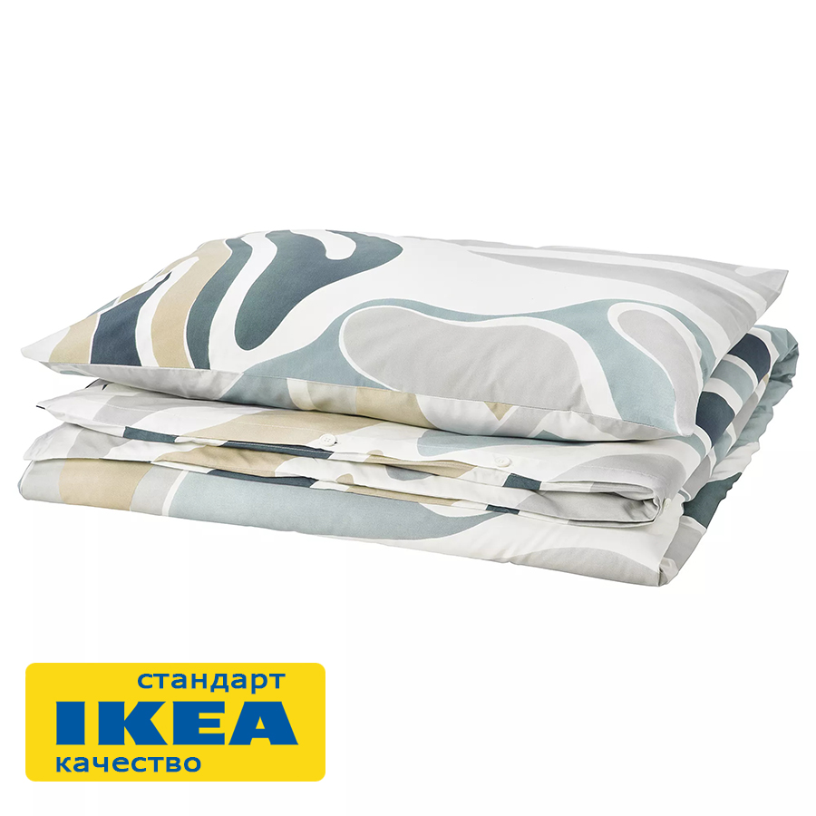 Пододеяльник 1,5-сп., наволочка МИГЛАСВИЯ (ИКЕА MYGGLASVINGE) 150x200/50x70, тропическая пастель, перкаль KL-17613245 Пододеяльник 1,5-сп., наволочка МИГЛАСВИЯ (ИКЕА MYGGLASVINGE) 150x200/50x70, тропическая пастель, перкаль KL-17613245
