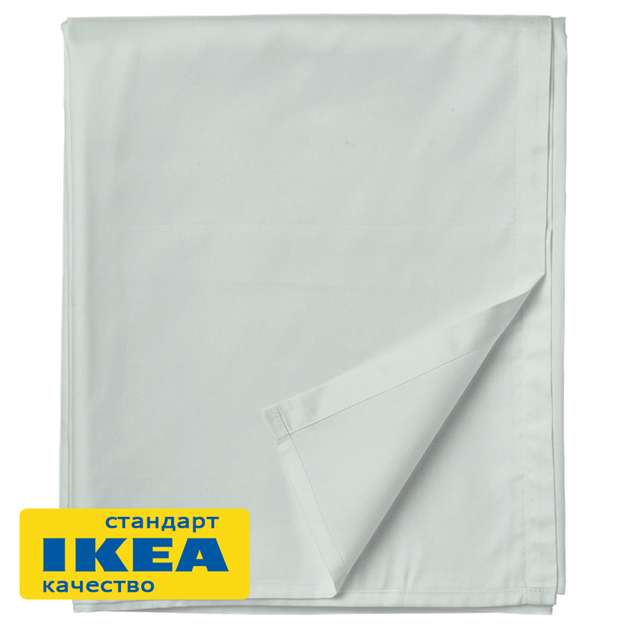 Простыня прямая ПЛАТАН (ИКЕА ПЛАТТМАЛ) 240x260, мятный, сатин, лиоцелл KL-50102006