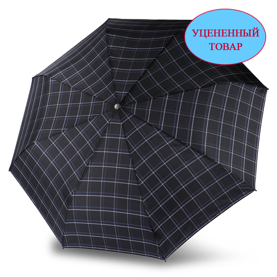 Зонт Knirps автомат T.200 Medium Duomatic CHECK BLACK & BLUE 95 3201 5570-uc