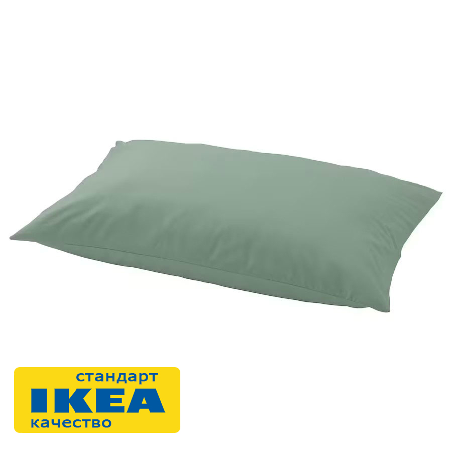 Наволочка УЛЬВИДОРО (ИКЕА УЛЛЬВИДЕ) 50x70, серый/зеленый, поплин KL-10501756 Наволочка УЛЬВИДОРО (ИКЕА УЛЛЬВИДЕ) 50x70, серый/зеленый, поплин KL-10501756