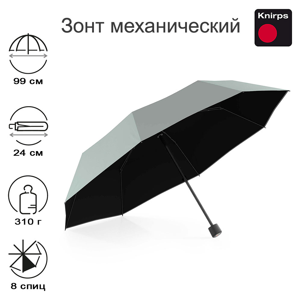 Зонт Knirps механический A.050 Medium Manual SAGE WITH BLACK COATING 95 7051 23002