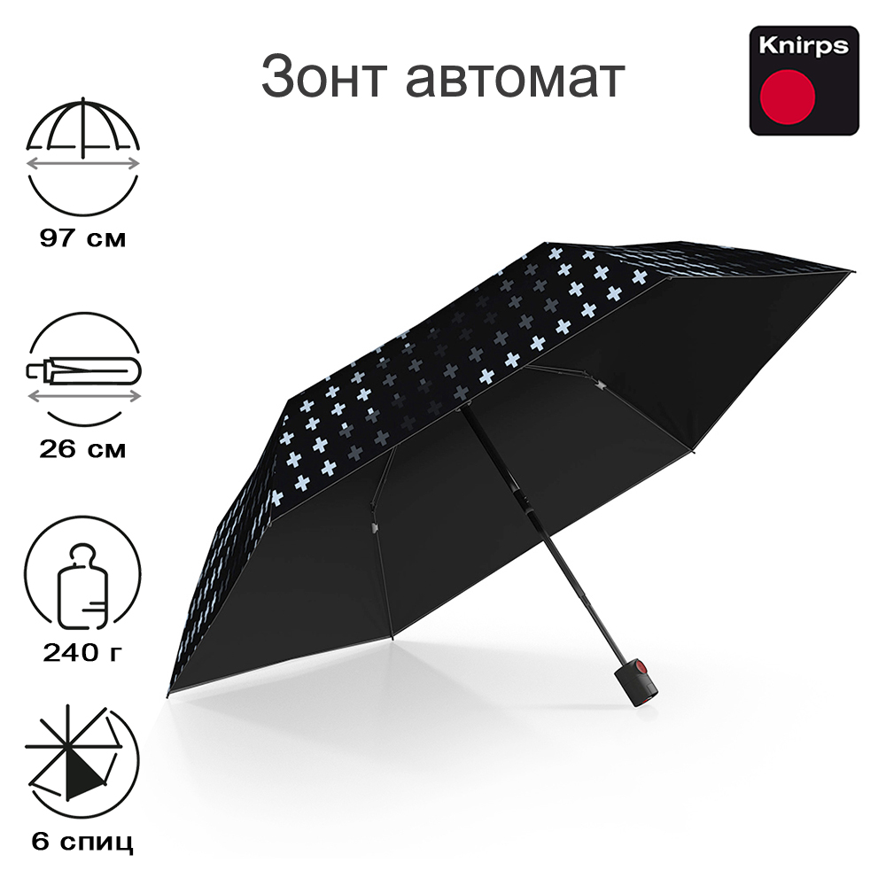 Зонт Knirps автомат U.200 Ultra Light Medium Duomatic THINK WITH UV COATING AND HEATSHIELD 95 2200 87052