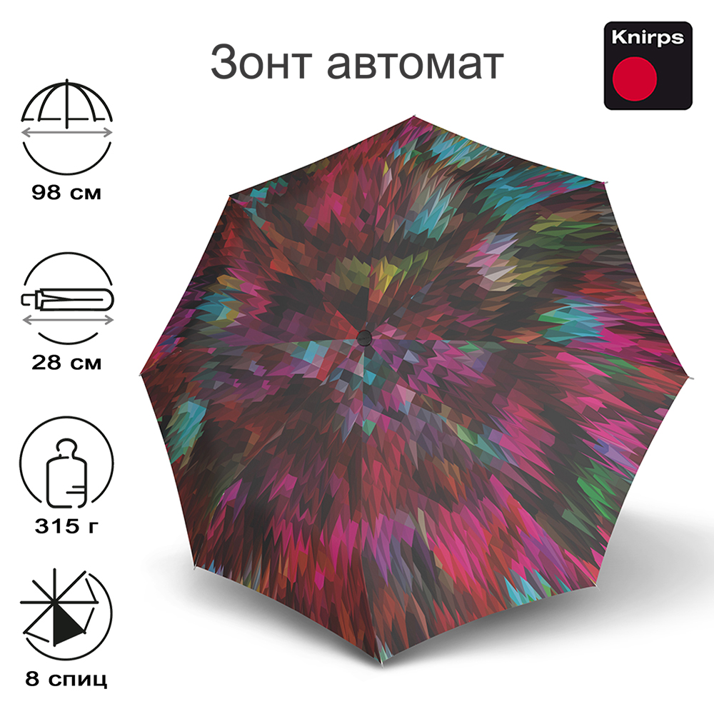 Зонт Knirps автомат T.200 Medium Duomatic PEACOOK RED 95 3201 8826