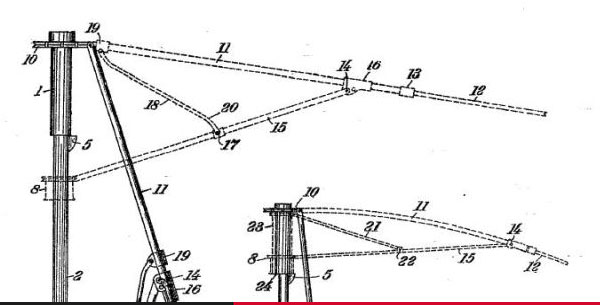 Патент Ханса Хаупта на изобретение складного телескопического зонта