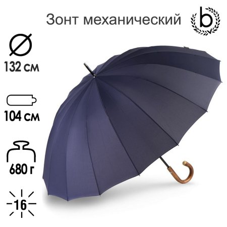 Зонт-трость Bugatti механический DOORMAN UNI NAVY 71763003BU