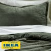 Пододеяльник 1,5-сп., наволочка ВИСКЕРИЯ (ИКЕА LUKTVICKER) 150x200/50x70, темно-зеленый, сатин KL-77415401. Интернет магазин Гранд Багаж 
