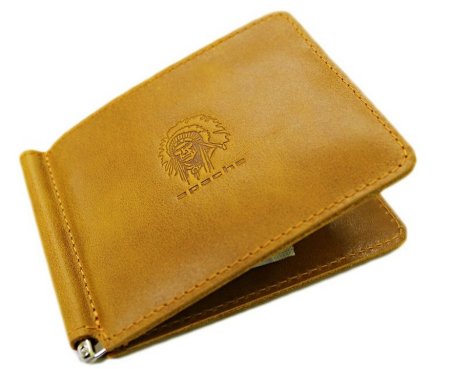 Зажим для денег PERSON OK-А Апачи желтый из натуральной кожи купить в интернет магазине Гранд Багаж