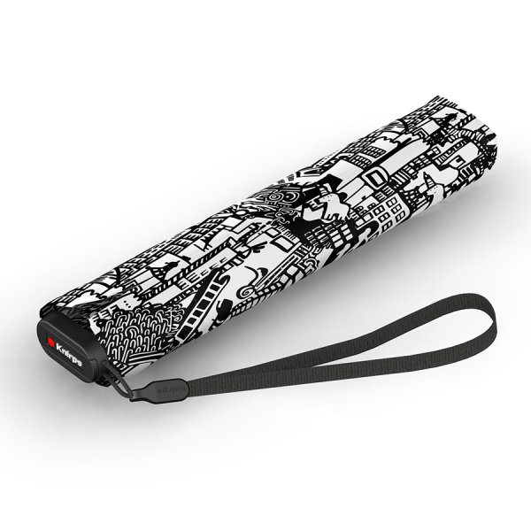 Зонт Knirps механический US.050 Ultra Light Slim Manual STORY BLACK WITH BLACK COATING 95 0050 88142. Интернет магазин Гранд Багаж 