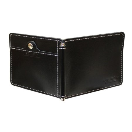 Зажим для денег из натуральной кожи ОК-S/черный STOP RFID. Интернет магазин Гранд Багаж