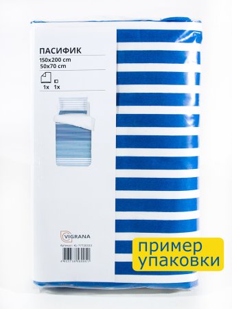 Пододеяльник 1,5-сп., наволочка с ушками ПАСИФИК (ИКЕА ПАЦИФИК) 150x200/50x70, голубой, сатин, лиоцелл KL-77720333. Интернет магазин Гранд Багаж 