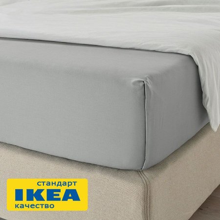 Простыня прямая ДВАЛИЯ (ИКЕА DVALA) 240х260, серый, миткаль KL-57209695. Интернет магазин Гранд Багаж 