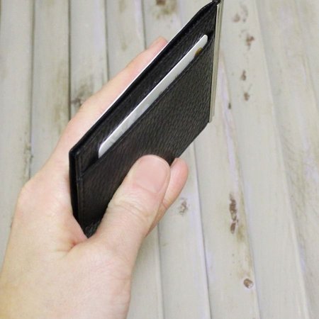 Зажим для денег из натуральной кожи ОК-PS/черный STOP RFID. Интернет магазин Гранд Багаж