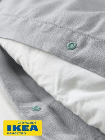 Пододеяльник 2-сп., 2 наволочки НАТЕВИЯ (ИКЕА NATTSVÄRMARE) 200x200/50x70, светло-серый, бязь KL-97546028. Интернет магазин Гранд Багаж 