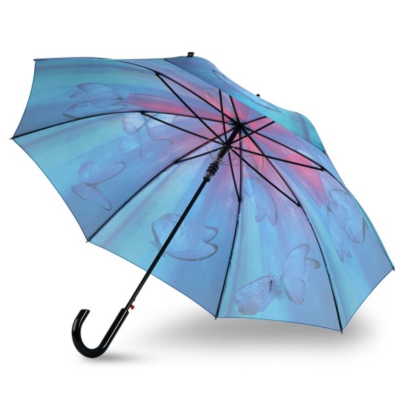 Зонт-трость Knirps полуавтомат T.760 Stick Automatic BUTTERFLY 96 3760 8587. Интернет магазин Гранд Багаж 