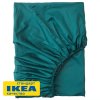 Простыня на резинке ЛЮТЕСМИО (ИКЕА ЛЮКТЭСМИН) 160x200, темно-зеленый, сатин, лиоцелл KL-50102010
