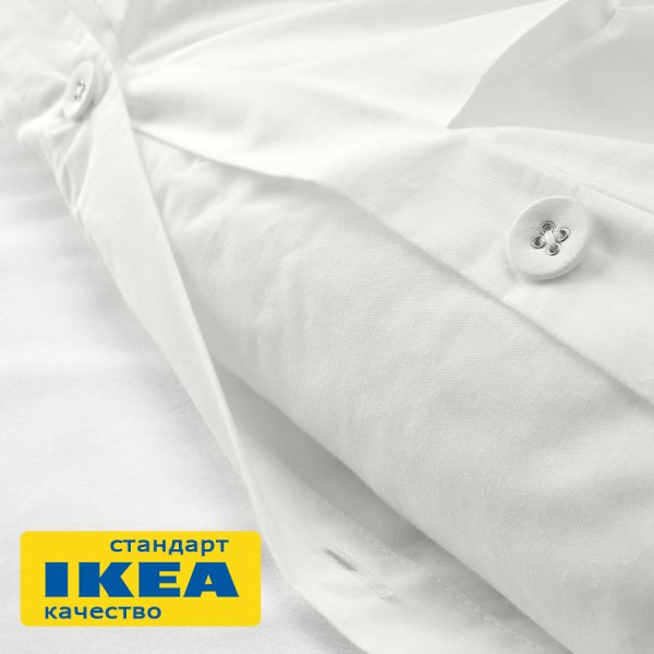 Пододеяльник 1,5-сп., наволочка ТРУТОГ (ИКЕА TRUBBTÅG) 150x200/50x70, белый, поплин KL-10482116. Интернет магазин Гранд Багаж  Пододеяльник 1,5-сп., наволочка ТРУТОГ (ИКЕА TRUBBTÅG) 150x200/50x70, белый, поплин KL-10482116. Интернет магазин Гранд Багаж