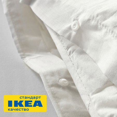 Пододеяльник 2-сп., 2 наволочки ФРАГМА (ИКЕА ФЭРГМОРА) 200x200/50x70, белый, бязь KL-40389495. Интернет магазин Гранд Багаж 