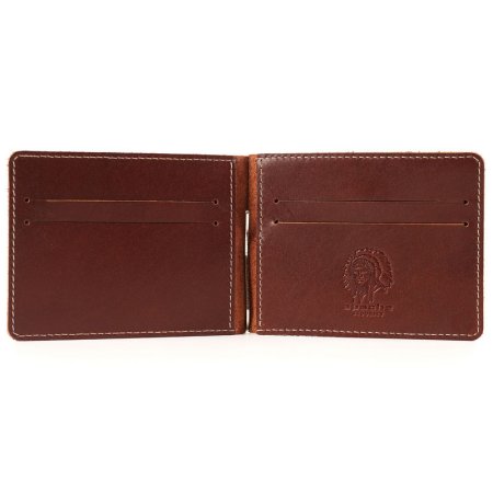 Зажим для денег мужской из натуральной кожи ОК-S/коричневый STOP RFID. Интернет магазин Гранд Багаж