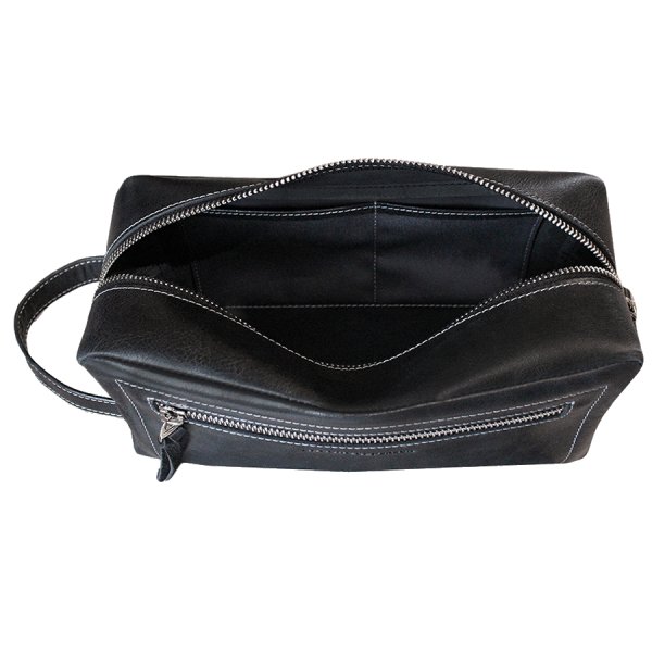 Кожаная дорожная косметичка-несессер Apache черный Н-1-А