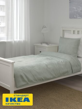1.5 спальный комплект ViGrand ПАЛЬМЕ (аналог IKEA БЕРГПАЛМ), зеленый, 100% хлопок