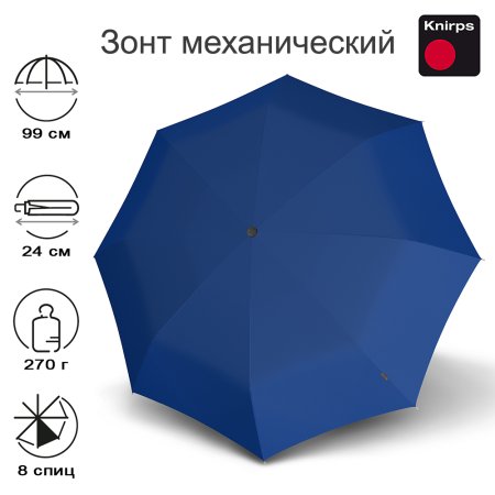 Зонт Knirps механический A.050 Medium Manual BLUE 95 7050 1211