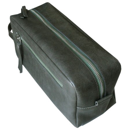 Кожаная дорожная косметичка-несессер Apache Н-1-А оливкового цвета