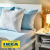 Простыня на резинке ДВАЛИЯ (ИКЕА DVALA) 120х200, голубой, миткаль KL-28529348. Интернет магазин Гранд Багаж 