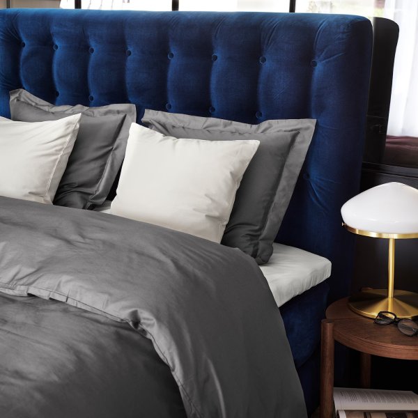 Наволочки 2 шт ЛЮТЕСМИО (ИКЕА ЛЮКТЭСМИН) 50x70, темно-серый, сатин KL-9446352. Интернет магазин Гранд Багаж 