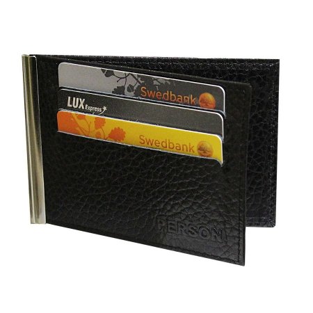 Зажим для денег из натуральной кожи ОК-PS/черный STOP RFID. Интернет магазин Гранд Багаж