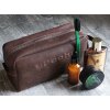 Кожаная дорожная косметичка - несессер Apache Н-1-А коричневого цвета