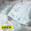 Пододеяльник 2-сп., 2 наволочки ПЛАТАН (ИКЕА ПЛАТТМАЛ) 200x200/50x70, цветочный орнамент/мятный, сатин KL-30519760